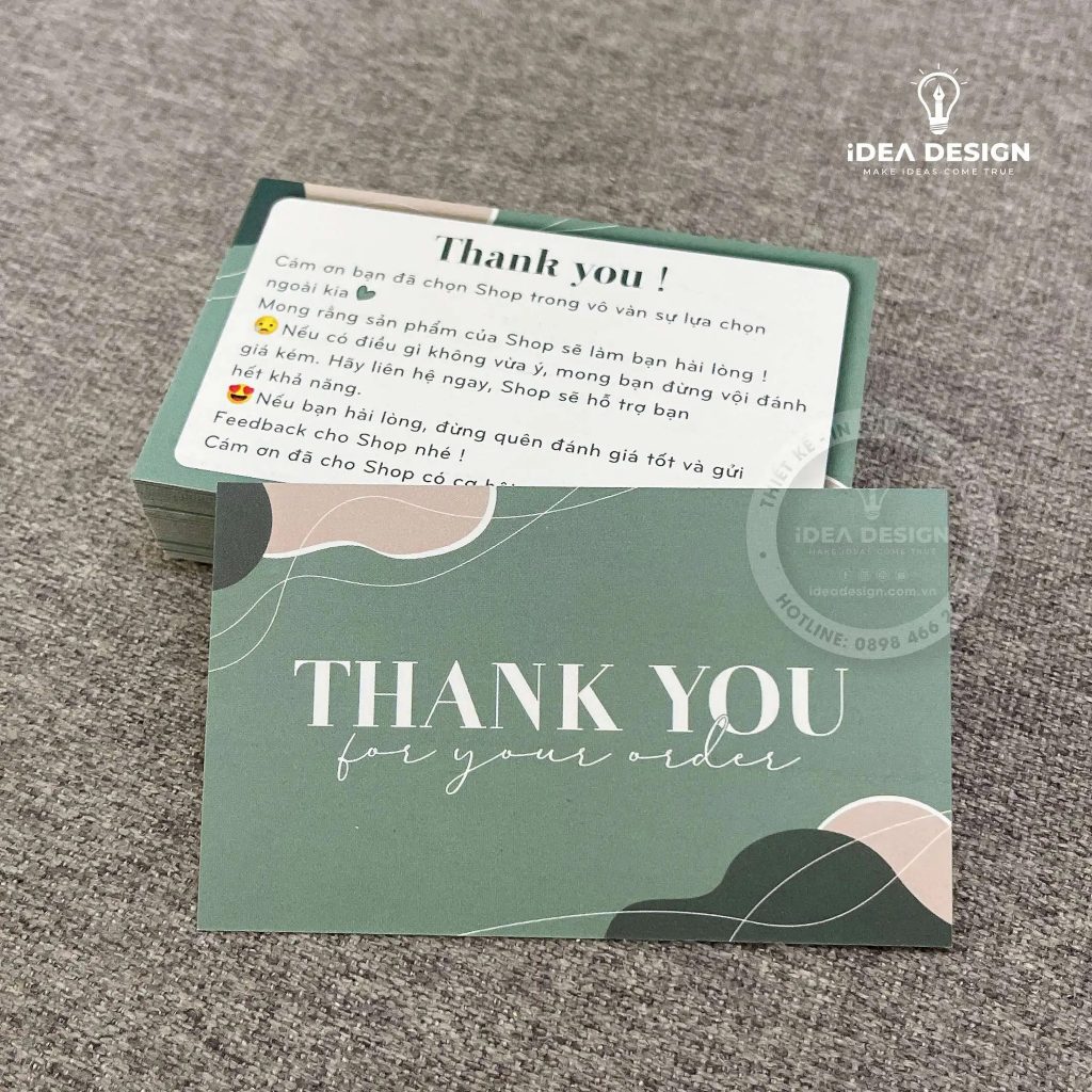 Sử dụng “THANK YOU CARD”